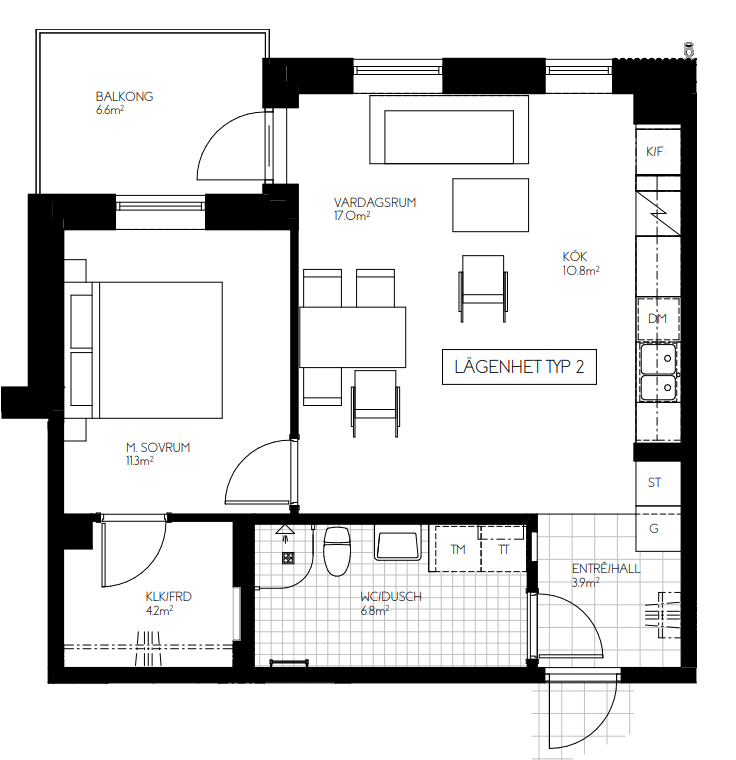 Planlösning Lägenhet Typ 2